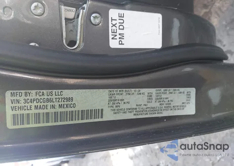 2020 Dodge Journey Crossroad z USA, uszkodzony, nr VIN 3C4PDCGB6LT272989